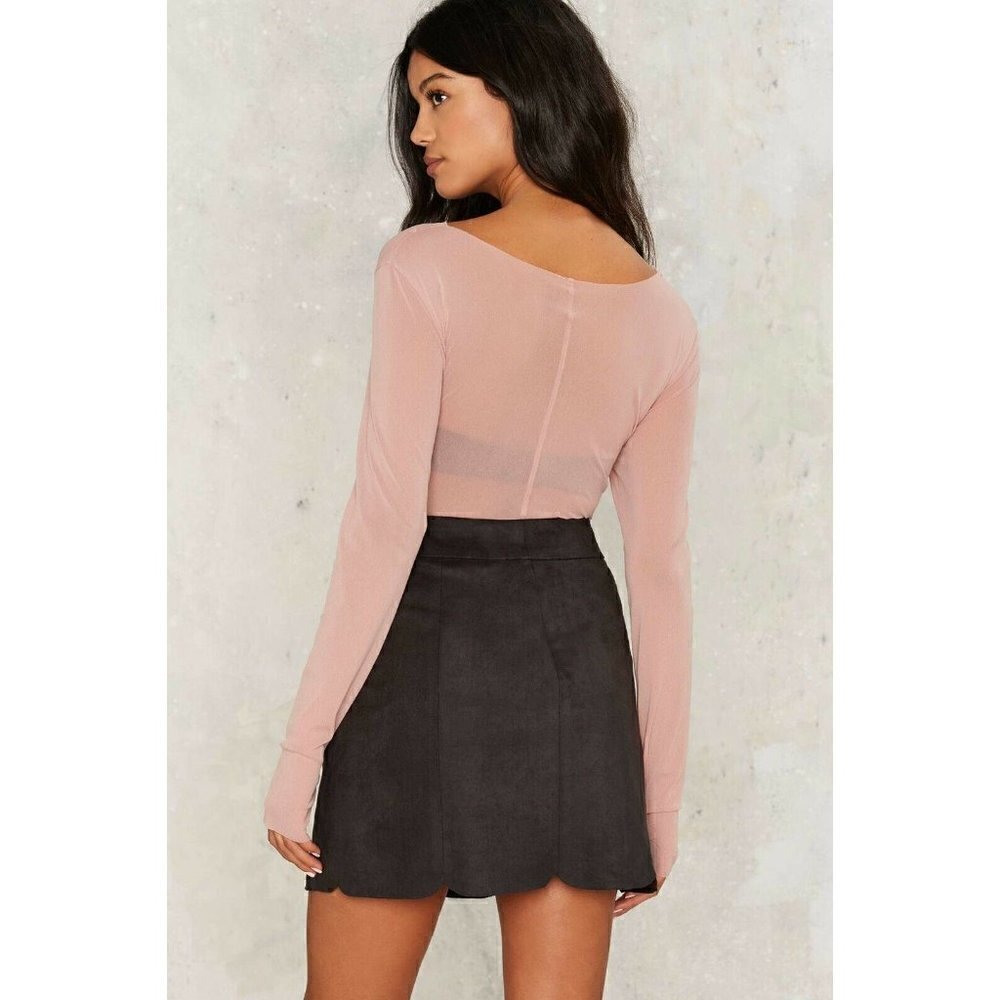 WAYF Nasty Gal Warwick Zip Up Suede Casual Mini Skirt Size S - Picture 8 of 10